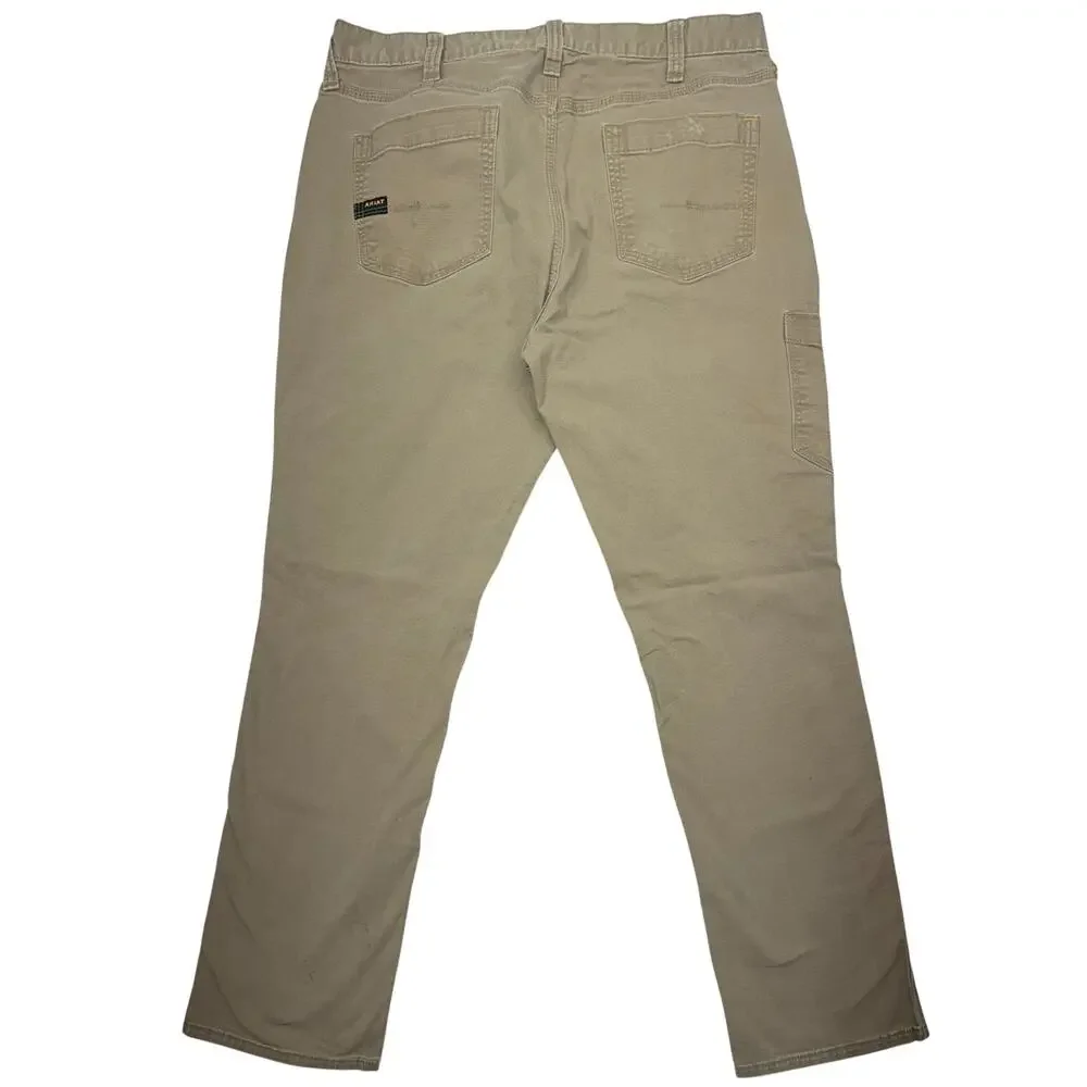 Ariat Rebar M4 Mens 36x34 Relaxed Straight Work Pants Khaki Utility Carpenter